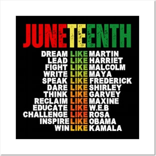 Juneteenth Dream Like Leaders Black Men Women Boys Girls Posters and Art